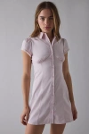 Kimchi Blue On My Mind Tailored Short Sleeve Shirt Mini Dress In Pink, Women's At Urban Outfitters