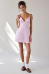 Kimchi Blue Petit Fours Fit-and-flare Satin Mini Dress In Pink Combo, Women's At Urban Outfitters