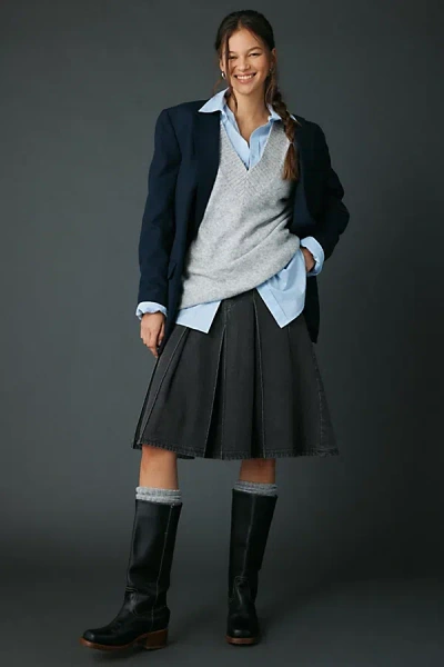 Kimchi Blue Rachel V-neck Oversized Tunic Sweater In Grey, Women's At Urban Outfitters In Gray