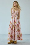 Kimchi Blue Renee Smocked Maxi Dress In Pink, Women's At Urban Outfitters
