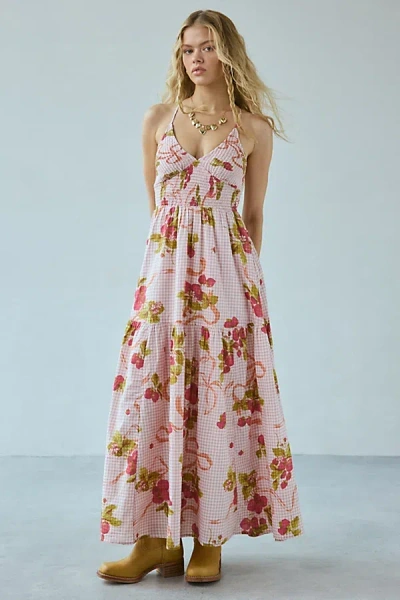 Kimchi Blue Renee Smocked Maxi Dress In Pink, Women's At Urban Outfitters