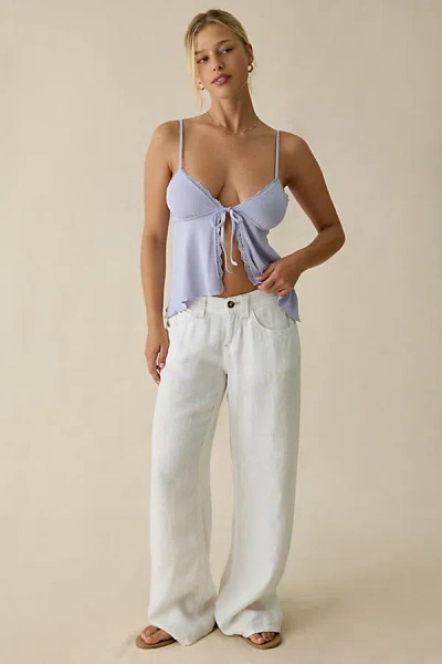 Kimchi Blue Rosie Pointelle Split-front Flyaway Cami In Lilac, Women's At Urban Outfitters In Blue