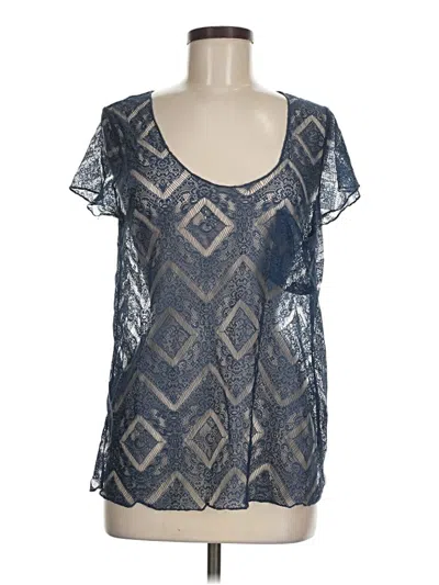 Pre-owned Kimchi Blue Short Sleeve Blouse In Blue