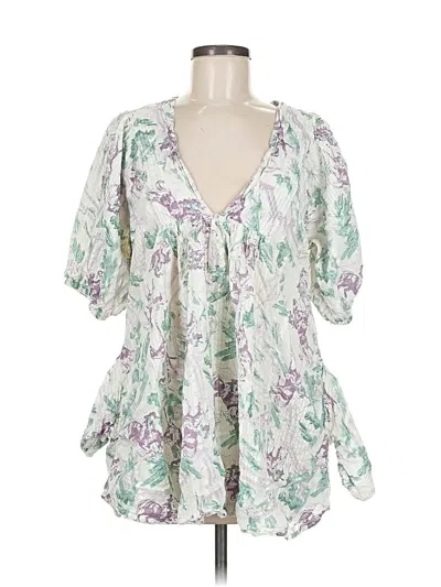 Pre-owned Kimchi Blue Short Sleeve Blouse In Green