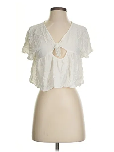 Pre-owned Kimchi Blue Short Sleeve Blouse In Ivory