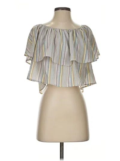 Pre-owned Kimchi Blue Short Sleeve Blouse In Ivory