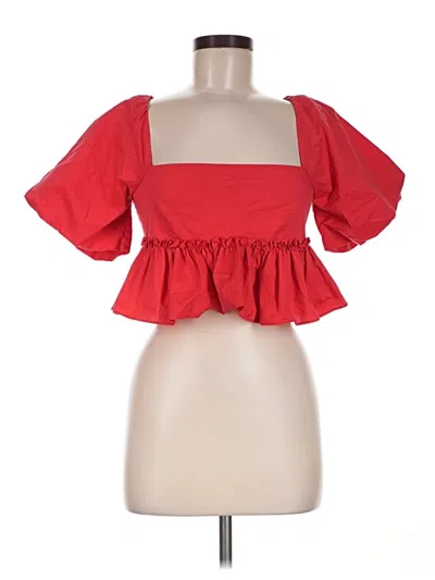 Pre-owned Kimchi Blue Short Sleeve Blouse In Red