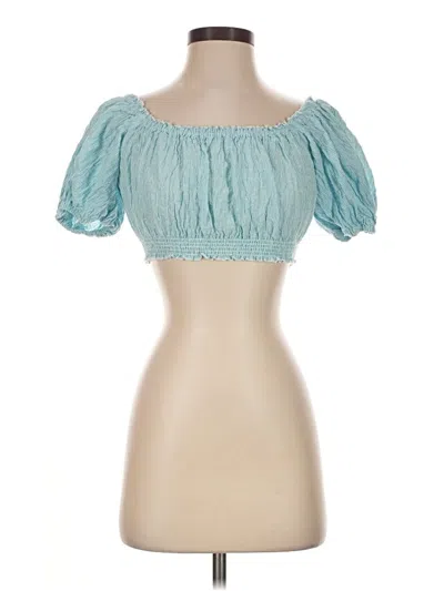 Pre-owned Kimchi Blue Short Sleeve Blouse In Teal