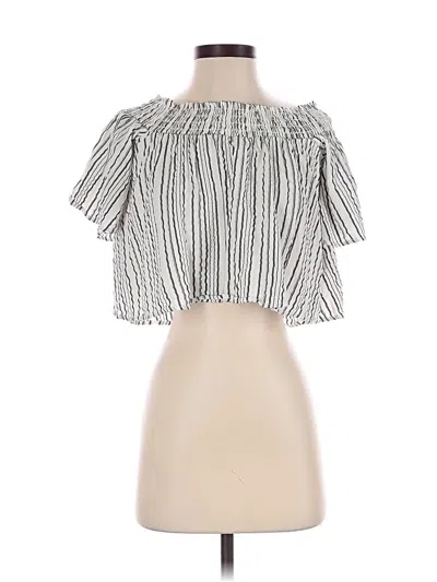 Pre-owned Kimchi Blue Short Sleeve Blouse In White