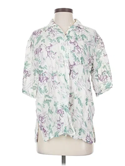Pre-owned Kimchi Blue Short Sleeve Blouse In White
