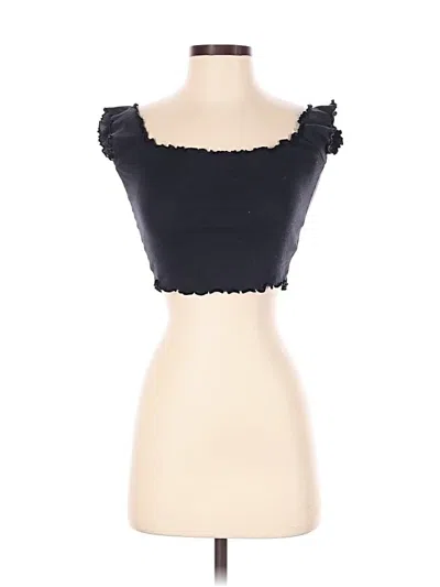 Pre-owned Kimchi Blue Short Sleeve Top Black Sweetheart Neckline Tops