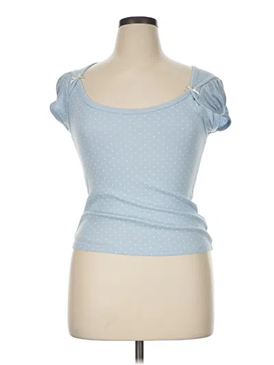 Pre-owned Kimchi Blue Short Sleeve Top Blue Sweetheart Neckline Tops