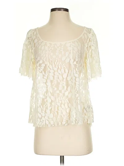 Pre-owned Kimchi Blue Short Sleeve Top Ivory Square Neckline Tops