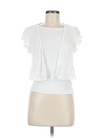 Pre-owned Kimchi Blue Short Sleeve Top White Sweetheart Neckline Tops