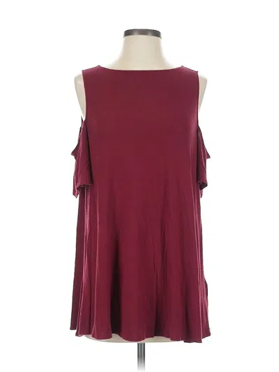 Pre-owned Kimchi Blue Sleeveless Top Burgundy Cold Shoulder Neckline Tops