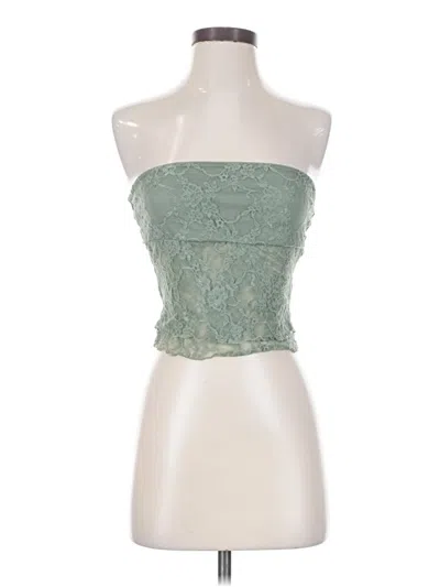Pre-owned Kimchi Blue Sleeveless Top Green Strapless Neckline Tops