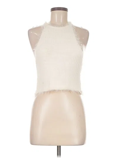 Pre-owned Kimchi Blue Sleeveless Top Ivory Halter Neckline Tops In White