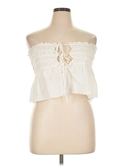 Pre-owned Kimchi Blue Sleeveless Top Ivory Strapless Neckline Tops
