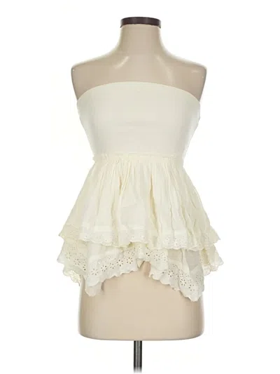 Pre-owned Kimchi Blue Sleeveless Top Ivory Strapless Neckline Tops