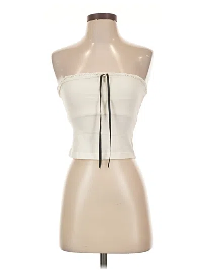 Pre-owned Kimchi Blue Sleeveless Top Ivory Strapless Neckline Tops