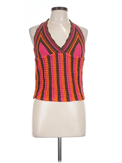 Pre-owned Kimchi Blue Sleeveless Top Orange Halter Neckline Tops