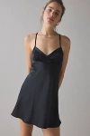Kimchi Blue Slip It On Tie-back Satin Mini Dress In Black, Women's At Urban Outfitters In Multi