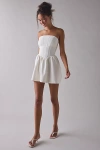 Kimchi Blue Sugar Plum Strapless Corset Mini Dress In Ivory, Women's At Urban Outfitters In White