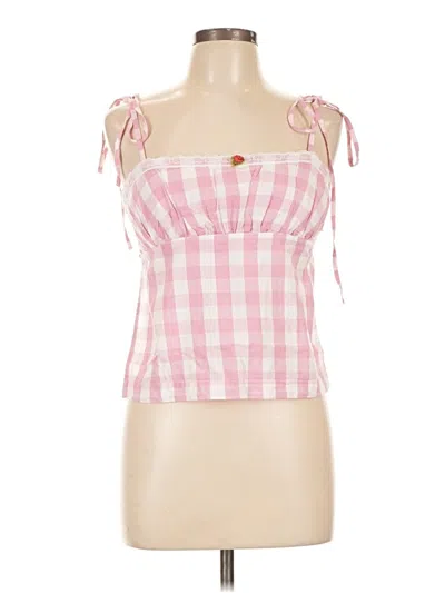 Pre-owned Kimchi Blue Tank Top Pink Strapless Neckline Tops