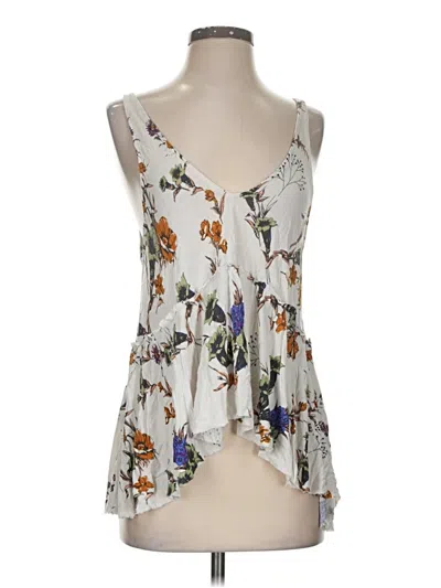 Pre-owned Kimchi Blue Tank Top Silver Plunge Neckline Tops