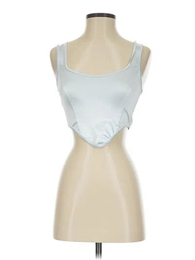 Kimchi Blue Tank Top Silver Strapless Neckline Tops In Blue