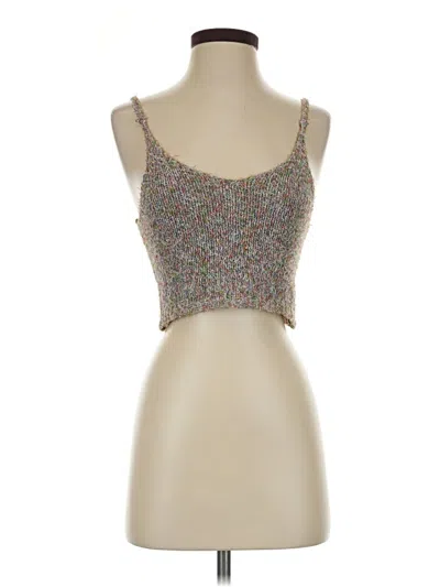 Pre-owned Kimchi Blue Tank Top Silver Strapless Neckline Tops