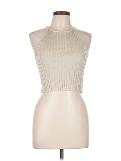 Pre-owned Kimchi Blue Tank Top Tan Halter Neckline Tops In Brown