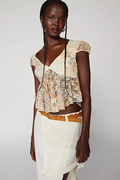 Kimchi Blue Taylor Lace Babydoll Top In Orange, Women's At Urban Outfitters