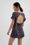 Kimchi Blue Thalia Open Back Romper In Black, Women's At Urban Outfitters