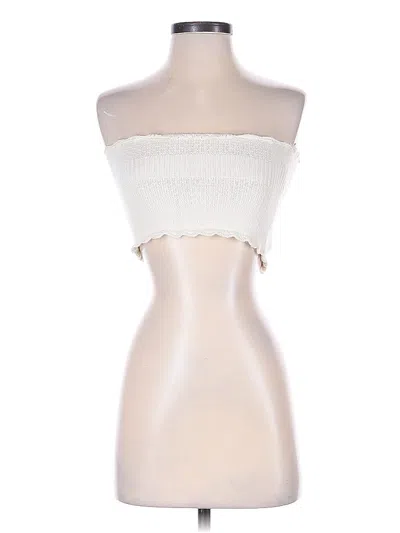 Pre-owned Kimchi Blue Tube Top Ivory Strapless Neckline Tops In White
