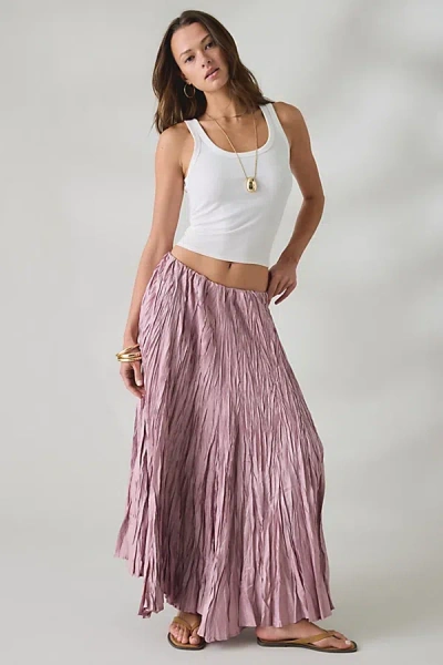 Kimchi Blue Whirlpool Crinkle Low-rise Maxi Skirt In Pink, Women's At Urban Outfitters
