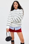Kimchi Blue Wren Printed Pullover Sweater In White, Women's At Urban Outfitters In White