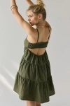 Kimchi Blue Zosia Tiered Babydoll Mini Dress In Green, Women's At Urban Outfitters In Green
