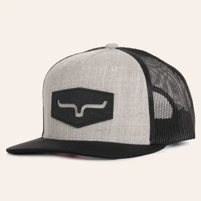 Kimes Ranch Arbor Gray & Black Logo Patch Flat Bill Trucker Cap