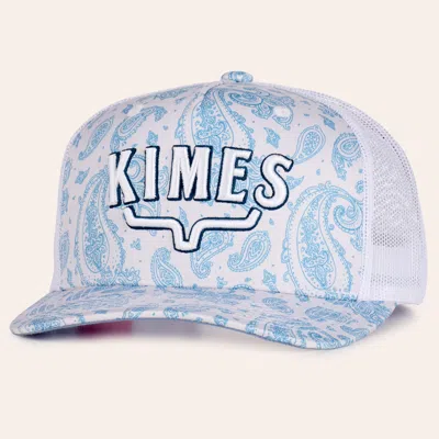Kimes Ranch Bellevue Blue Paisley & White Logo Embroidered Curved Bill Trucker Cap