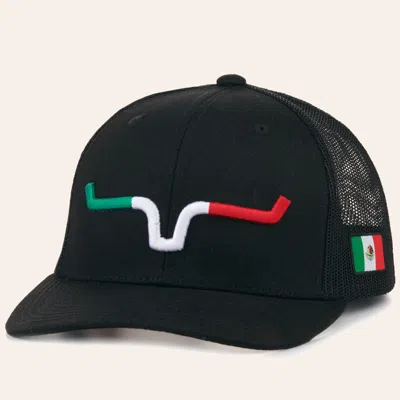 Kimes Ranch Black With Mexico Flag Colors Logo Embroidery Cap