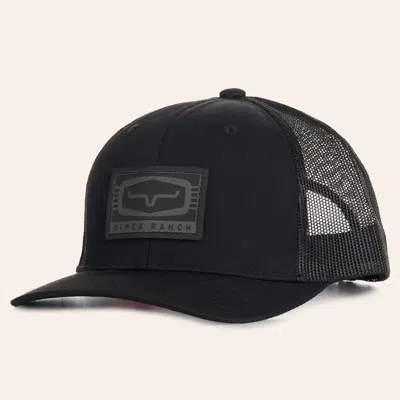 Kimes Ranch Camden Black Logo Patch Curved Bill Trucker Cap