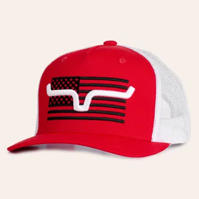 Kimes Ranch Capital Red & White Curved Bill Trucker Cap