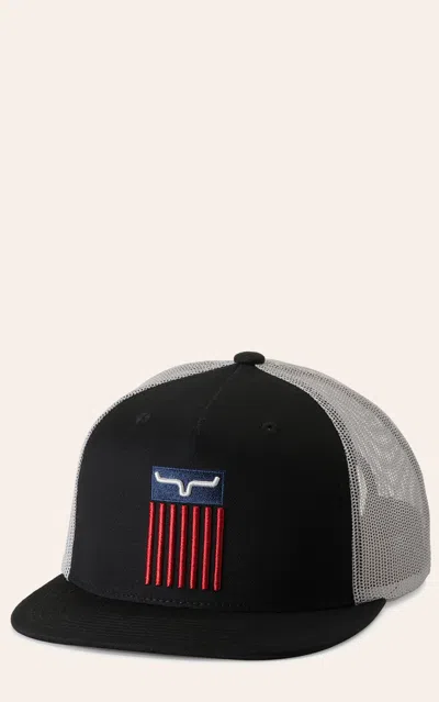 Kimes Ranch Cody Black With Flag Embroidery Cap