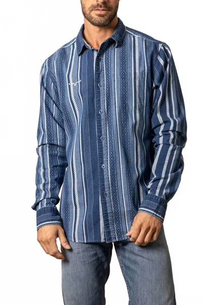 Kimes Ranch Cotton Tombstone Shirt In Indigo In Multi