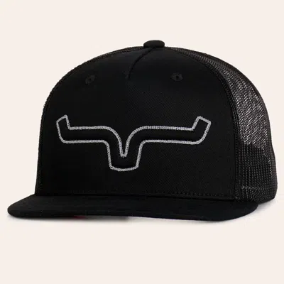 Kimes Ranch Edgewood Black Logo Embroidered Flat Bill Trucker Cap
