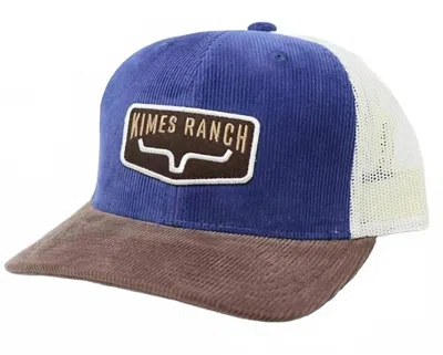 Kimes Ranch Fourteen Panel Corduroy Mid Profile Cap In Blue