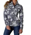 Kimes Ranch Ginny Pearl Snap Longsleeve Top In Blue