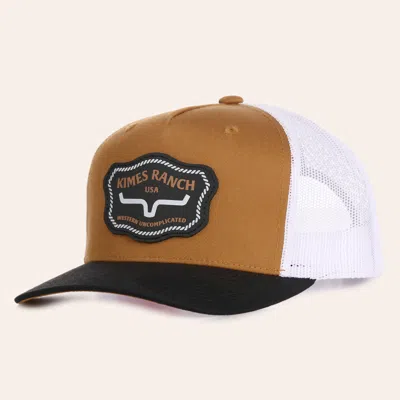 Kimes Ranch Hawkins Brown & White Logo Patch Curved Bill Trucker Cap