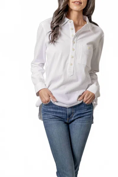 Kimes Ranch Julia Long Sleeve Denim Shirt In Pristine In White